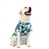 Недорогие Одежда и аксессуары для собак-Костюм собачьей гавайской рубашки, стильные летние футболки для собак, гавайская рубашка для маленьких, средних и больших собак, дизайн для летнего отдыха в стиле луау на пляже или в лагере.