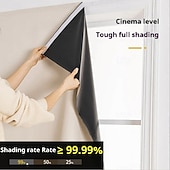 olcso Elsötétítő függöny-2 db 100%-os sötétítő függöny, öntapadós, lyukasztásmentes, hálószobai napellenző, szigetelés, ablakfüggöny, ajtó, erkély, napvédelem