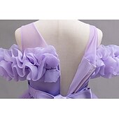 cheap Party Dresses-Kids Girls' Party Dress Solid Color Sleeveless Wedding Performance Elegant Fashion Sweet Cotton Blend Polyester Maxi Summer Spring Fall 4 years+ Purple