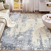 cheap Area Rugs-Nordic Abstract Faux Cashmere Rug Non-Slip Full Coverage Bedside Mat Durable and Machine Washable Carpet for Living Room and Bedroom