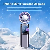 cheap Handheld Fans-Handheld Fan with Cooling Plate, Portable Personal Fan, Digital Display 199 Speeds Adjustable, Foldable Mini Fan with Lanyard, High Speed Turbo Fan for Women Men Travel, Outdoor, Office