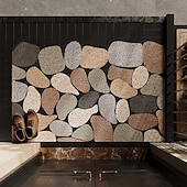 cheap Doormats-PVC loofah bath mat Pebble Stone  Doormat Non Slip Entryway Rug Outdoor Indoor Front Door Mat Washable Low Profile Welcome Mat for Patio Porch Mudroom Farmhouse Decor