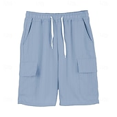 cheap Classic-Men's Tactical Shorts Cargo Shorts Shorts Casual Shorts Drawstring Pocket Elastic Waist Plain Comfort Breathable Knee Length Casual Outdoor Vacation Vacation Fashion Navy Blue Micro-elastic