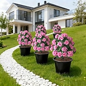  20 Inch Artificial Flower Stake Outdoor Decor Geraniums Multi-Color Garden Stakes for Yard & Lawn, No Fade Heavy Duty Plastic, All Season Decoration