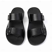 preiswerte Urlaubsandalen-Braune Herren-Sandalen mit Doppelschnalle, offene Zehenpartie, lässige Strandschuhe, verstellbar, bequem, Sommerschuhwerk für Urlaub, Strandreisen, Resortbesuche, Freizeit im Freien, Spaziergänge und den täglichen Gebrauch im Sommer