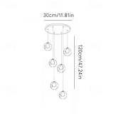 billige Krystallkroner-lange lysekroner for høyt tak, moderne krystallkuler pendellampe, globe regndråpelampe, hengende lysarmaturer til spiraltrapp, foaje, entrywa