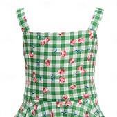 tanie Sukienki-Lata 50. Retro / vintage Do kolan Sukienka Rockabilly Rozkloszowana sukienka Bez rękawów Strój na bal maskowy Dla dziewczynek Halloween Karnawał Bal maskowy Studniówka Wieczorna impreza Przyjęcie