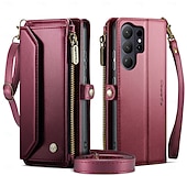 abordables 2026 Samsung Galaxy S26 Serie-teléfono Funda Para Samsung galaxia S26 S26 Ultra Plus Tarjetas billetera con Soporte Cremallera con cordón Retro TPU Cuero de PU