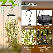 voordelige Landschapsverlichting-LED-tuinverlichting op zonne-energie met kunstmatige hangende bamboebladeren, imitatie hangende klimplanten, kunstmatige bamboe- en wilgenbladverlichting, geschikt voor tuinen, bruiloften en feesten,