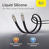 Χαμηλού Κόστους Καλώδια κινητού τηλεφώνου-Καλώδιο φόρτισης υψηλής ισχύος 240w τύπου C με βάση στήριξης, σχεδιασμός 2 σε 1 για φόρτιση &amp;Προβολή hands-free, γρήγορη μεταφορά 480mbps, υλικό υγρής σιλικόνης, κέλυφος από κράμα ψευδαργύρου,