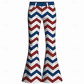economico Fondi-250° anniversario USA Retrò Vintage Anni '70 Pantaloni Pantaloni a zampa d'elefante Hippie Disco Vita alta Costume Per donna Mascherata 4 Luglio Feste Giorno dell'Indipendenza Adulti Pantaloni