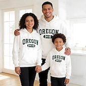 cheap Daily Family Matching-Family Tops Letter Casual Print Red Light Purple Beige Long Sleeve Active Matching Outfits