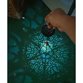 abordables Éclairages pour allées-Lanterne suspendue d'extérieur à projection solaire baroque en métal creux, étanche, avec éclairage LED pour jardin, cour, allée, pelouse, terrasse, fête, vacances, ambiance chaleureuse, violet