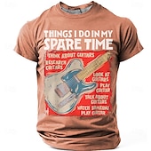 voordelige Muziek &amp; Instrument Grafische T-shirts-Voor heren Grappig jargon T-shirt Korte mouw T-shirt 3D-afdrukken Strakke ronde hals Overhemd Modieus Dagelijks Dagelijks Straat Grapefruitheide Zomer Lente Kleding S M L XL XXL XXXL