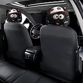 voordelige 250e Verjaardag-2 stuks grappige hoofdsteunhoezen met voetbalhoofd-uitdrukking voor in de auto, gemaakt van non-woven polyester, universele pasvorm, wasbaar, eenvoudig te installeren, perfect voor roadtrips of