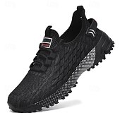 abordables Baskets Décontractées-Chaussures de sport pour hommes, en maille bleu marine, respirantes et flexibles, idéales pour la course, la marche et les activités de plein air décontractées.