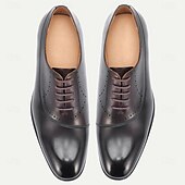 economico Scarpe Eleganti Classiche-scarpe eleganti da uomo in pelle di prima qualità: vera pelle di vacchetta, stile elegante e moderno, vestibilità comoda per gli uomini, perfette per eventi formali, matrimoni, feste, ufficio e occasioni speciali