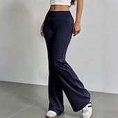abordables Pantalones de pierna recta-Mujer Pantalones de Deporte Pantalones Pantalones de verano Pantalones casuales Vacaciones Moda Casual / Diario Longitud total Alta cintura Plano Correa Cintura elástica Pierna recta Comodidad Suave