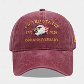  Unisex 250th/independence Hat Baseball Cap Portable Breathable Daily Outdoor Street Embroidery Flag