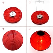  2 pachete de felinare solare, impermeabile, din nailon, pentru exterior, felinare de hârtie, lămpi de grădină, felinare de hârtie suspendate