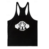 billige Løpe T-skjorter og tanktopper-Herre Grafisk Bokstaver Treningstank topp Singlet til jogging Gymtopp Sommer Racerrygg Ermeløs Hurtigtørkende Fukttransport Treningsøkt Aktiv trening Trening Blå Svart Gul Sports Sportsklær