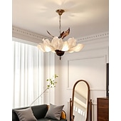 cheap Island Lights-Pendant lamp Bloom Metal Acrylic Flower Chandelier Light Fixture Large Round Chandelier Hanging Ceiling Lamp