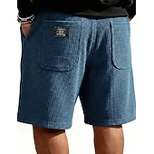 abordables Shorts décontractés-Homme Short gaufré Shorts Short décontracté Avec Poches Taille Élastique Uni À carreaux Confort Respirant Longueur Genou Occasionnel Extérieur Vacances Vacances Mode Noir Blanche Micro-Élastique