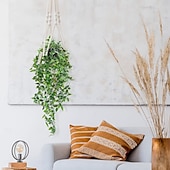 economico Piante e Verde Artificiale-Confezione da 2 piante finte sospese, piante artificiali in vaso per interni ed esterni, decorazioni estetiche per ufficio, soggiorno, mensole, piante rampicanti finte sospese, piante artificiali