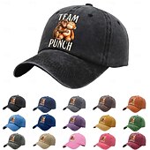 voordelige Geschenken-Team Punch Monkey Meme Baseball Cap Grappige Vintage Gewassen Katoenen Verstelbare Vader Pet voor Mannen en Vrouwen