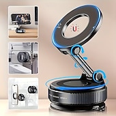 Недорогие Крючки и держатели-Комплект из 2 магнитных держателей для телефонов, сверхпрочный складной механический держатель с вакуумной присоской, вращающийся на 360°, с сильным магнитным креплением, подходит для автомобиля,