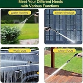 Χαμηλού Κόστους Εργαλεία Καθαρισμού Οχήματος-Πιστόλι ψεκασμού νερού υψηλής πίεσης για λάστιχο κήπου, ρυθμιζόμενο ακροφύσιο πλύσης υψηλής πίεσης με συνδέσμους για πλύσιμο αυτοκινήτων, αίθριο, καθαρισμό πεζοδρομίων, ψεκαστήρας βαρέως τύπου για