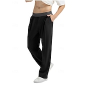 abordables pantalons décontractés-Homme Pantalons Pantalon décontracté Avec Poches Taille Élastique Bloc de Couleur Confort Longueur complète Quotidien Maison Extérieur Simple Style Classique Noir bleu marine Non Elastique