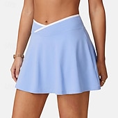 tanie Spódnice i szorty damskie-Damskie Solidne kolory Spódnica casualowa Spódnice tenisowe z szortami Spódnica sportowa Kieszeń Wysoka talia Elastyczny Odvádí pot Oddychający Bransoletka tenisowa Golf Pikle Spódnica Czarny Biały