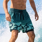 abordables Maillots de bain &amp; Shorts de bain-Homme Lumière Shorts de bain Short de bain Camouflage Cordon de serrage 2 en 1 Avec doublure de compression Séchage Rapide Élastique Respirant Sans manches Bas Surf Sports Nautiques Natation Été