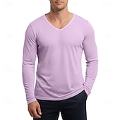 Χαμηλού Κόστους βασικά μπλουζάκια-Ανδρικά Μπλουζάκι Κοντομάνικα Μπλουζάκι μπλουζάκι Μακρυμάνικο πουκάμισο Μακρυμάνικο Λαιμόκοψη V Καλοκαίρι Άνοιξη Όλες οι εποχές Σκέτο Με Υφή Μοντέρνα Υψηλής Ποιότητας Βασικό Κλασσικό Causal