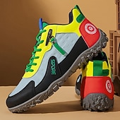 tanie Casualowe sneakersy-Męskie buty sportowe w blokach kolorów z akcentami ze sztucznej skóry, modny sportowy wygląd, idealne do uprawiania sportów na świeżym powietrzu, na co dzień i w podróż