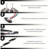 abordables Bases de lámparas y conectores-Conector de enchufe de doble cable con hebilla de bloqueo, conectores rápidos de cable con bloqueo ignífugo, adecuados para reparaciones de emergencia, cableado doméstico y automotriz, fáciles de