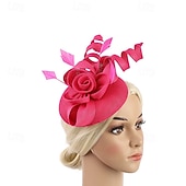 cheap Fascinators-Fascinators Flax Wedding Birthday Elegant Vintage Cute With Floral Headpiece Headwear