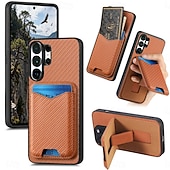ieftine 2026 Samsung Galaxy S26 Seria-telefon Maska Pentru Samsung Galaxy S26 S26 Plus S26 Ultra Capac Spate Portofel Card rezista Suport Inel Cataramă inel Retro TPU PU piele