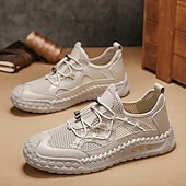 economico Sneakers Casual-Scarpe da ginnastica da uomo beige per attività all'aperto, con lacci, traspiranti, leggere e comode, ideali per escursionismo, viaggi, campeggio, passeggiate su sentieri, avventure all'aria aperta e per uno stile sportivo casual quotidiano.