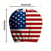 abordables 250º Aniversario-2 fundas para reposacabezas de coche con diseño de bandera estadounidense, con estampado de estrellas y rayas rojas, blancas y azules, ajuste universal, fácil de limpiar, suave y cómoda, ideal para