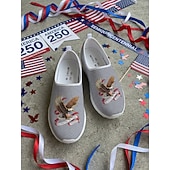  Men's Patriotic Breathable Mesh Slip-On Sneakers – Eagle and Flag Design for Parades, 4th of July, USA Anniversary and National Celebrations