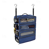 رخيصةأون تخزين الأمتعة والسفر-حقيبة تخزين معلقة كبيرة السعة، 4 طبقات، قابلة للطي، متعددة الوظائف، مناسبة لتخزين الملابس، الشماعات، الأمتعة، والملابس الخارجية