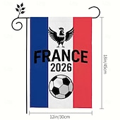 baratos Bandeiras de Jardim, Banner-Bandeira de jardim da seleção francesa de futebol para 2026, com design tricolor, emblema de galo e bola de futebol, decoração perfeita para áreas externas para fãs do futebol francês.
