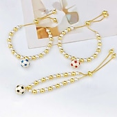 abordables Bracelets &amp; Bangles-Pearl Thick Chain Soccer Fashion Personalized Copper Bracelet Jewelry 1# / 2# / 3# For Daily Gift Holiday