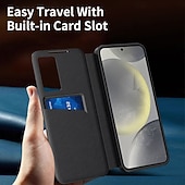 cheap 2026 Samsung Galaxy S26 Series-Phone Case For Samsung Galaxy S26 S26 Plus S26 Ultra Wallet Case Clear View Window Camera Lens Protector Ultra Thin Retro PU Leather