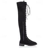 baratos Calçado-Medieval Renascentista Meias até a coxa Sapatos Botas Elfo Viking Cordões Fantasia Mulheres Dia Das Bruxas Carnaval Espetáculo LARP Ren Faire Adulto Sapatos