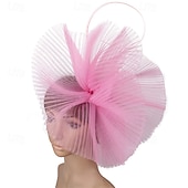 abordables Fascinadores-Fascinators Poliéster Boda Cumpleaños Vintage Estilo lindo Retro Con Tul Celada Sombreros