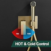 זול ברזים לבידה-סט ריסוס בידה חם וקר מוסתר לאסלה, מרסס בידה ידני לאסלה, מרסס בידה ידני לשירותים, מים חמים