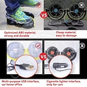 זול מעריצי מכוניות-מאוורר USB לרכב קירור מאוורר לרכב מאוורר כפול לרכב 3 מהירויות מתכווננות לרכב מאוורר אוויר לקירור מאוורר אביזרי רכב